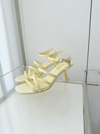 Chanel Cruise 26 Sandal 70mm Lemon Yellow Lambskin 597359