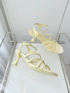 Chanel Cruise 26 Sandal 70mm Lemon Yellow Lambskin 597359