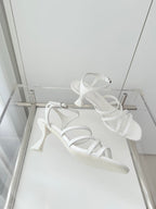 Chanel Cruise 26 Sandal 70mm White Lambskin 597358