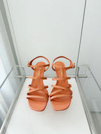 Chanel Cruise 26 Sandal 70mm Orange Lambskin 597355
