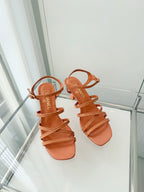 Chanel Cruise 26 Sandal 70mm Orange Lambskin 597355