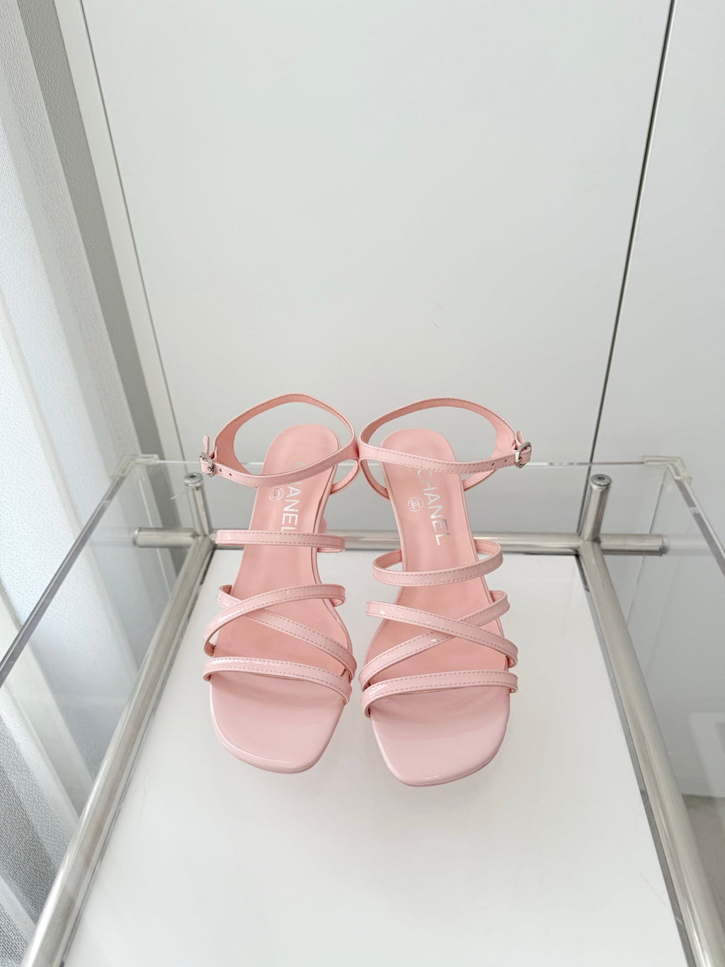 Chanel Cruise 26 Sandal 70mm Pink Lambskin 597354