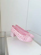 Chanel 26 Ladies 50 Ballet Flats Pink in Fabric 597341