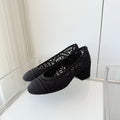 Chanel 26 Ladies 50 Ballet Flats Black in Fabric 597340