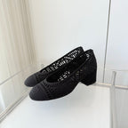 Chanel 26 Ladies 50 Ballet Flats Black in Fabric 597340