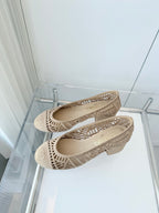 Chanel 26 Ladies 50 Ballet Flats Taupe in Fabric 597339
