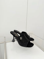 CC 26 Sandal 90 Black Rhinstone Deer Hide 597375