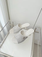 CC 26 Sandal 70 White Rhinstone Deer Hide 597373