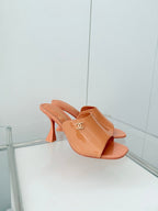 Chanel 26 Sandal 90 Orange in Patent Leather 597369