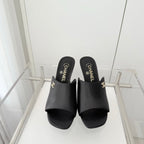Chanel 26 Sandal 90 Black in Lambskin 597366