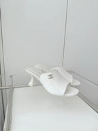 Chanel 26 Sandal 90 White in Lambskin 597365