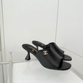 Chanel 26 Sandal 70 Black in Lambskin 597364