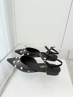 CC 26 Heeled Slingback With Pearl Toe Black in Lambskin 597324