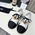 Chanel CC Combat Shoes With Pearl White in Calfskin 597896