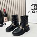 Chanel Chain Sock Ankle Boots Black Calfskin 597914
