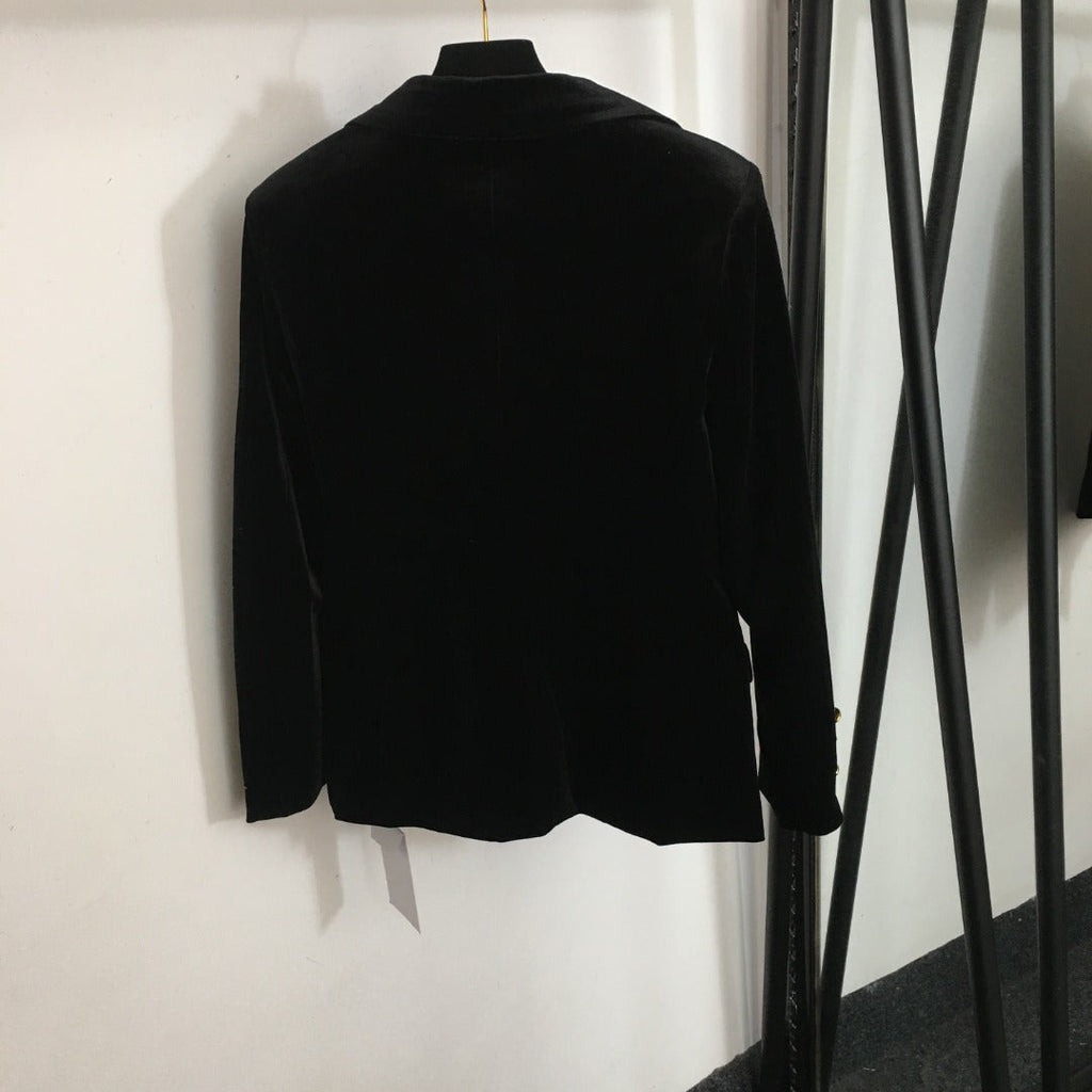 Chanel Long-Sleeve Velvet Blazer