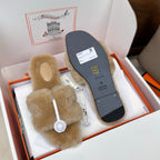 HM Oran Sandal Light Beige Wool Velvet 598194