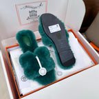 HM Oran Sandal Turquoise Wool Velvet 598192