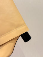 Chanel 26 Newest Runway Style Riding Beige Boots in Cowhide 598319