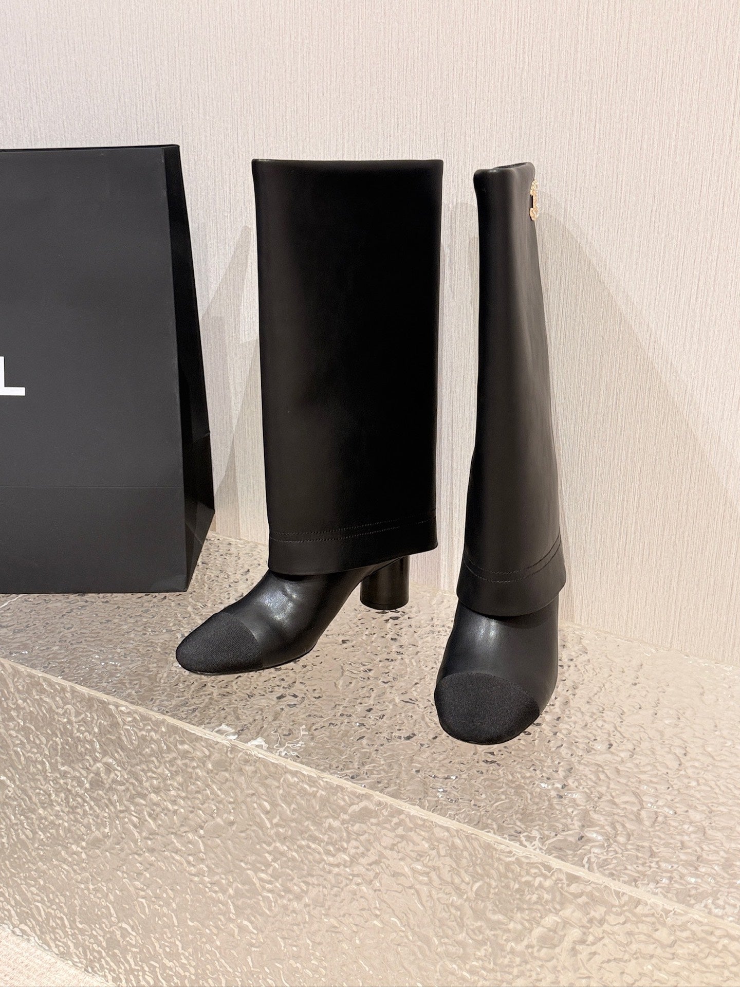 Chanel 26 Newest Runway Style Riding Black Boots in Cowhide 598318