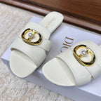 CD Montaigne Sandals White in Calfskin 598175