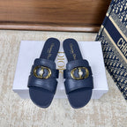CD Montaigne Sandals Dark Blue in Calfskin 598169