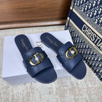 CD Montaigne Sandals Dark Blue in Calfskin 598169