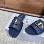 CD Montaigne Sandals Dark Blue in Calfskin 598169