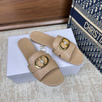 CD Montaigne Sandals Beige in Calfskin 598167