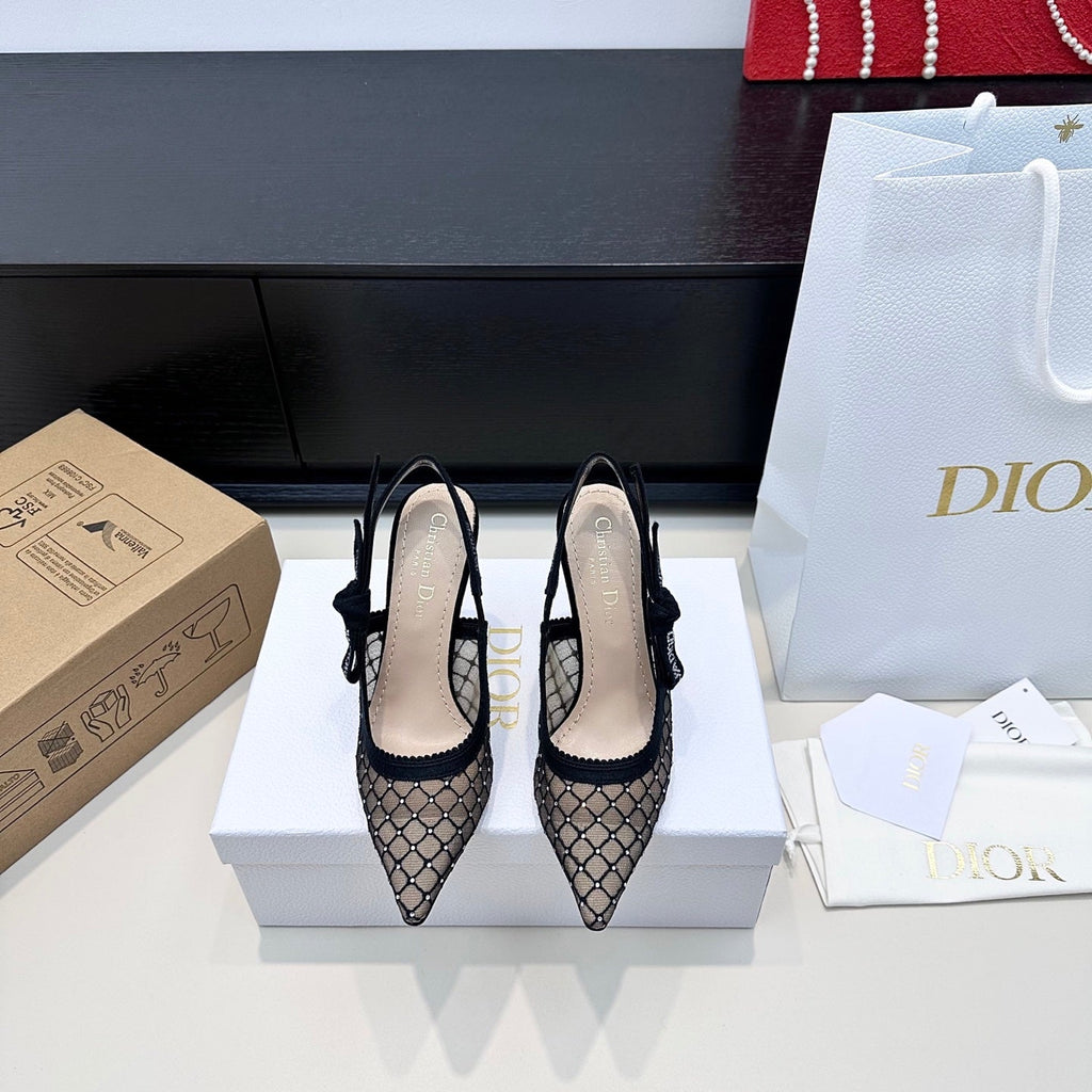 Dior J'Adior Slingback High-Heel 65 Black in Sheepskin 598143