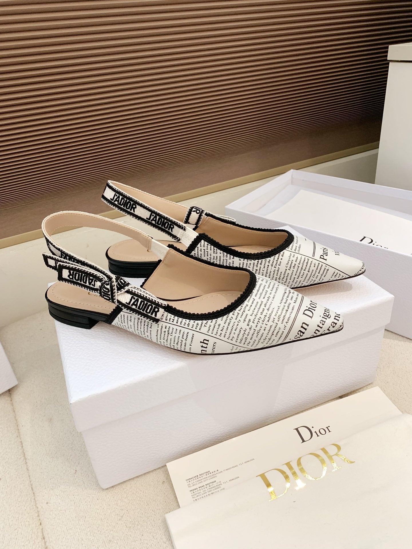 CD J'Adior Strappy Open Back Sandals White in Sheepskin 598120