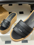 CD Dway Platform Heel 80mm Sandals Black Calskin