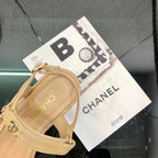 Chanel 26 Platform Chain Sandals Beige in Lambskin 602505
