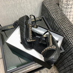 Chanel 26 Platform Chain Sandals Black in Lambskin 602503