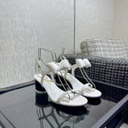 Chanel 26 Bow Heels White in Lambskin 602500