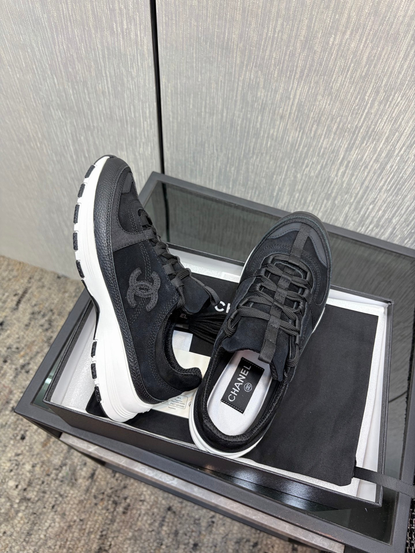 Chanel 26 Quilted Classic Sneaker Black in Lambskin 602476