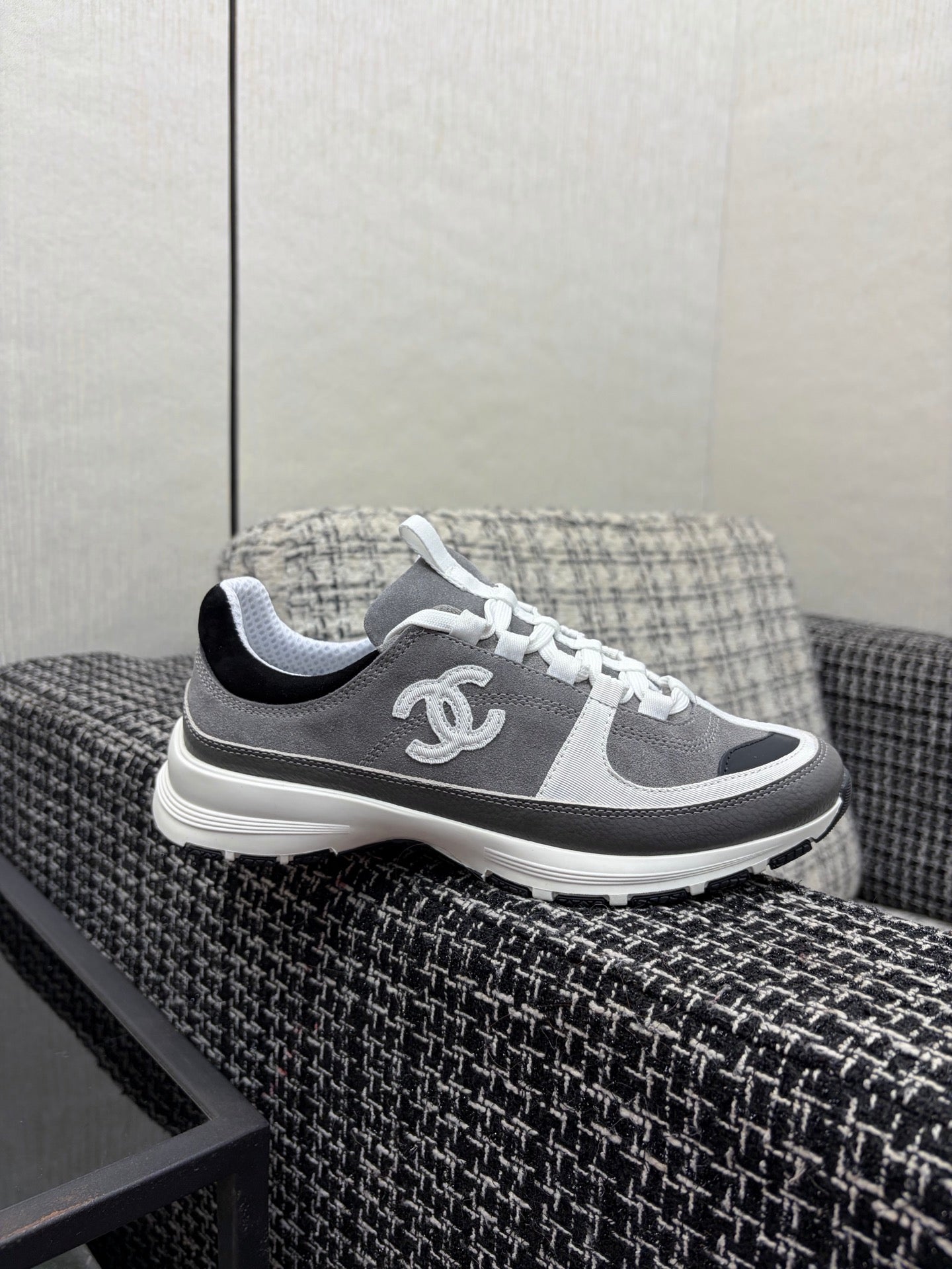 Chanel 26 Quilted Classic Sneaker Gray in Lambskin 602474