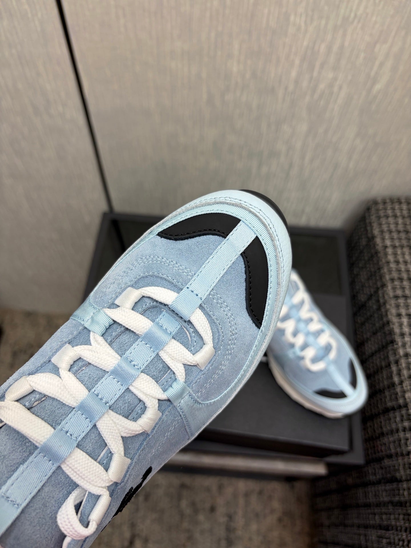 Chanel 26 Quilted Classic Sneaker Blue in Lambskin 602473
