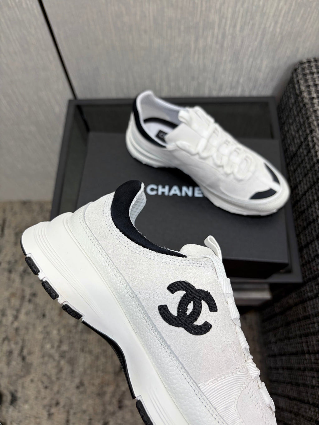 Chanel 26 Quilted Classic Sneaker White in Lambskin 602472