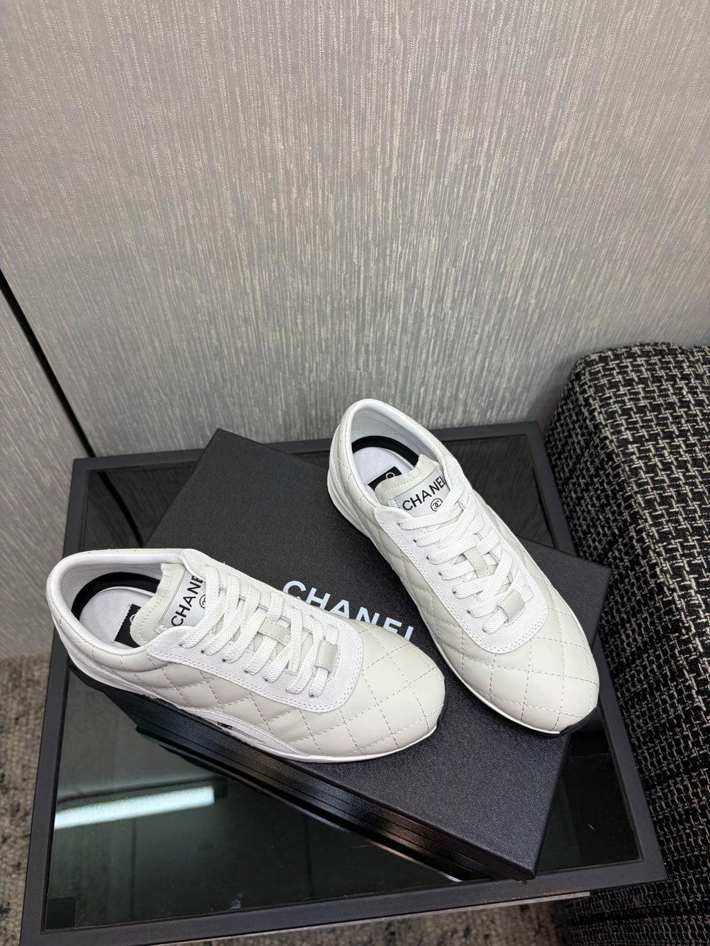 Chanel 26 Quilted Sneaker White in Lambskin 602471