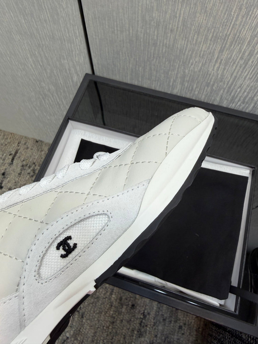 Chanel 26 Quilted Sneaker White in Lambskin 602471