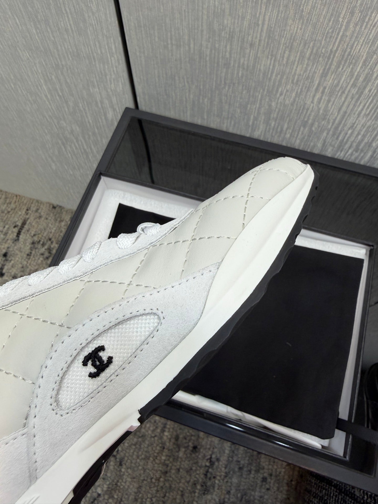Chanel 26 Quilted Sneaker White in Lambskin 602471