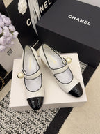 CC Pearl Heel with Rhinstone Clasp Mary Janes White Cowhide 602356
