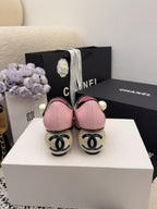 CC Pearl Heel with Rhinstone Clasp Mary Janes Pink Cowhide 602355