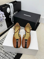 Chanel Classic Mary Janes Brown in Patent Leather 602166