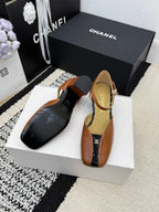 Chanel Classic Mary Janes Brown in Patent Leather 602166