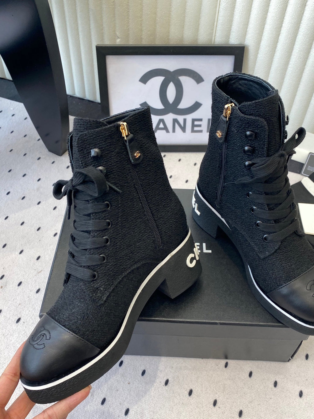 CC 26 Combat Boot Black Denim 611711
