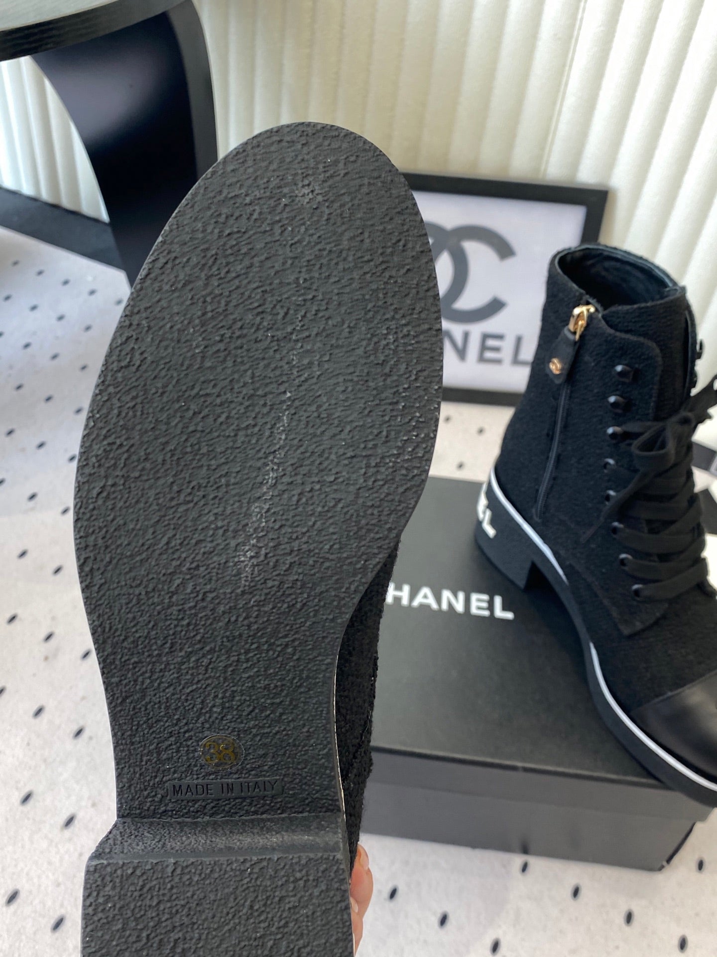 CC 26 Combat Boot Black Denim 611711