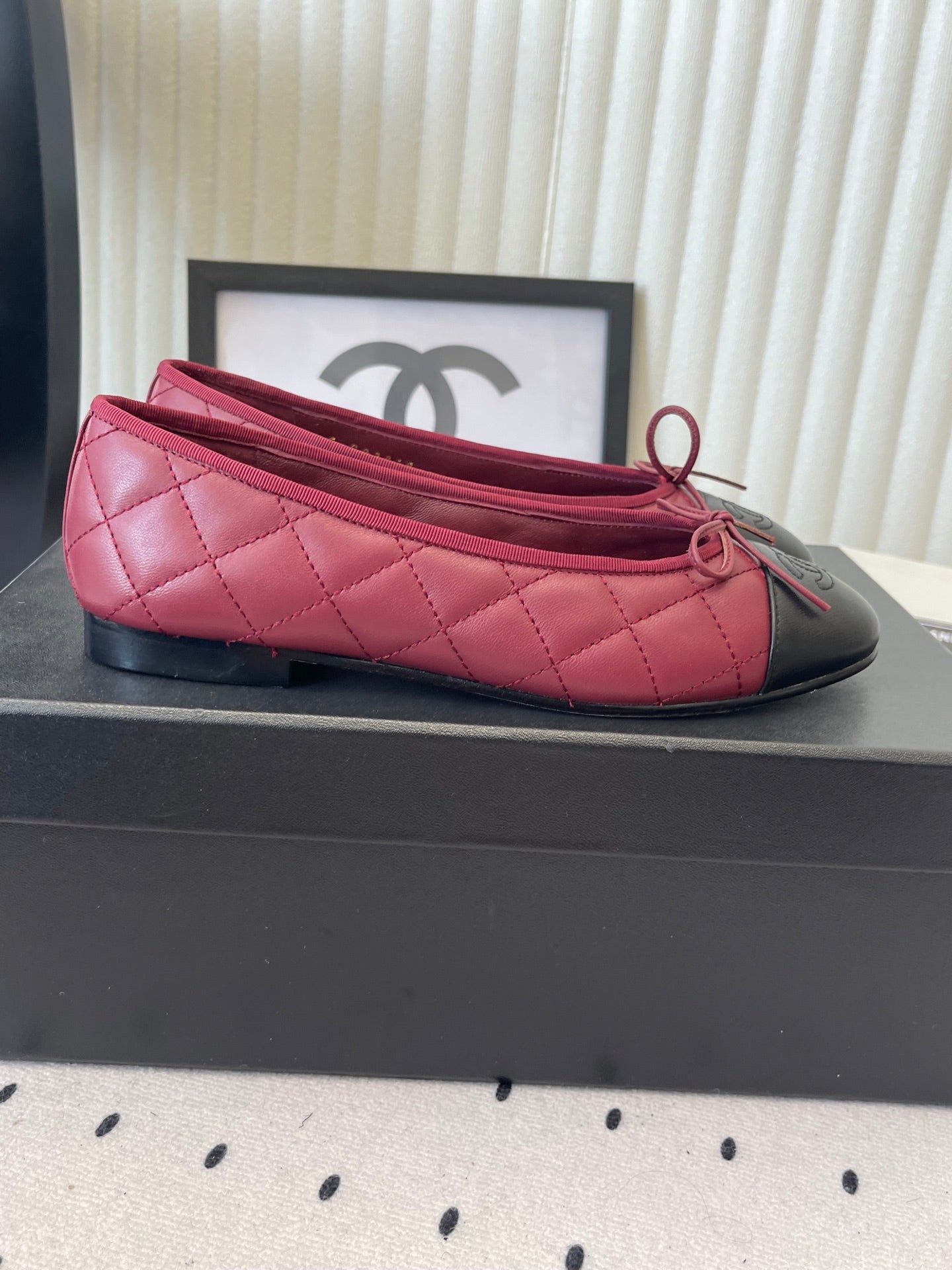 CC Ballet Flats Burgundy in Cowhide 611699