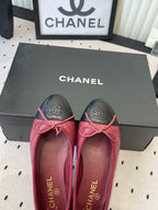CC Ballet Flats Burgundy in Cowhide 611699